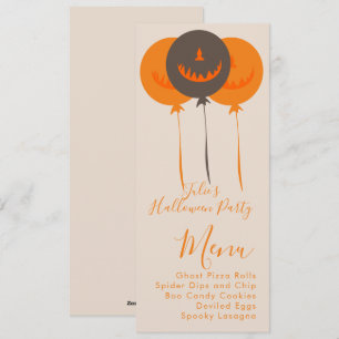 Retro Halloween Balloons Anniversaire Menu