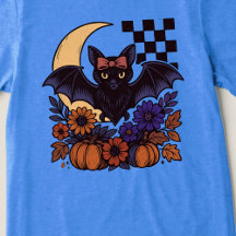 Retro Halloween Bat With Moon Gothic Aesthetic