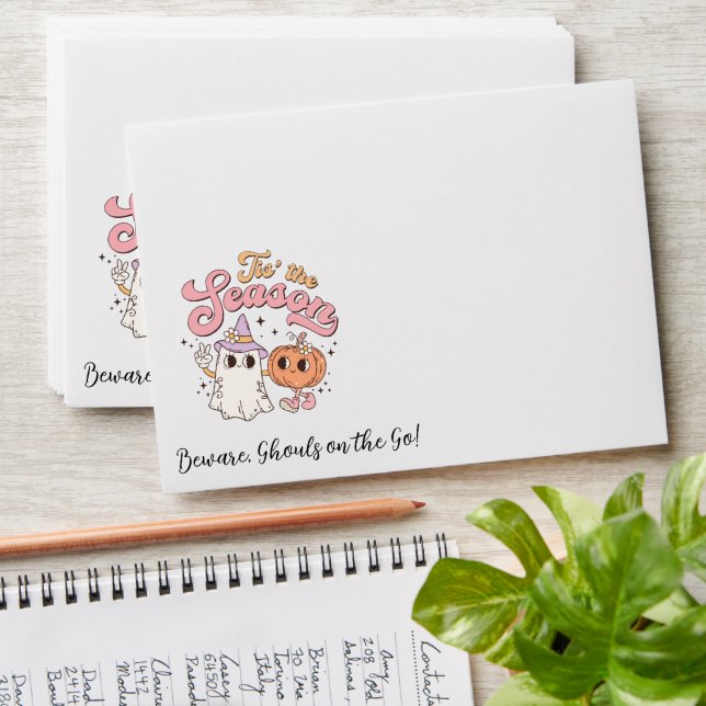 Retro Halloween Beware, Ghouls on the Go! Envelope (Stacked)