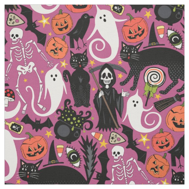 retro halloween bubblegum fabric (Swatch)