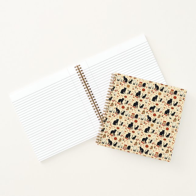 Retro Halloween Cats & Magic Notebook (Inside)