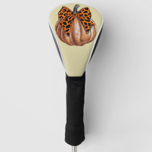 Retro Halloween Coquette Bow Pumpkin Spooky Fall  Golf Head Cover