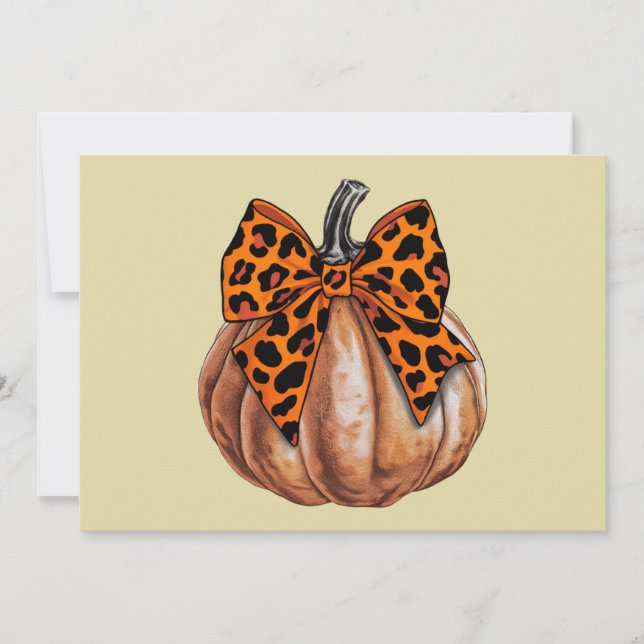 Retro Halloween Coquette Bow Pumpkin Spooky Fall  Invitation (Front)