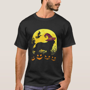 Retro Halloween Costume Newfoundland With Witch Ha T-Shirt