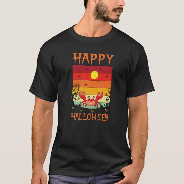 Retro Halloween Costumes Matching Crab Halloween P T-Shirt (Front)