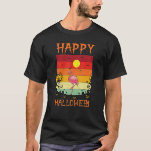 Retro Halloween Costumes Matching Flamingo Hallowe T-Shirt