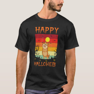 Retro Halloween Costumes Matching Pomeranian Dog H T-Shirt