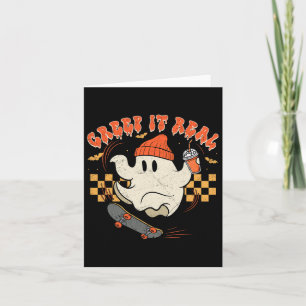 Retro Halloween Creep It Real Ghost Boy Fall Seaso Card