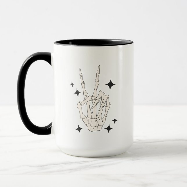Retro Halloween Creep it Real Skeleton  Mug (Left)