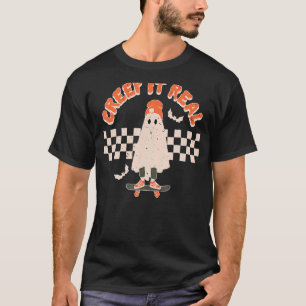 Retro Halloween Creep it Real Vintage Ghost Hallow T-Shirt