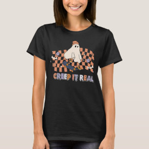 Retro Halloween Creep it Real Vintage Ghost Hallow T-Shirt