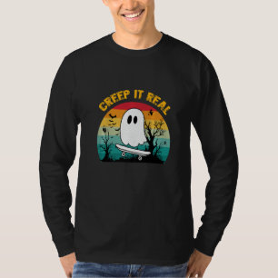 Retro Halloween Creep It Real Vintage Ghost Hallow T-Shirt