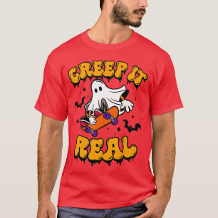 Retro Halloween Creep it Real Vintage Ghost Hallow T-Shirt