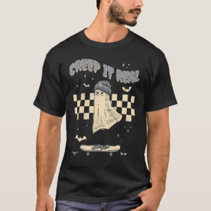 Retro Halloween Creep It Real Vintage Ghost Hallow T-Shirt