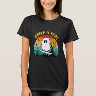 Retro Halloween Creep It Real Vintage Ghost Hallow T-Shirt