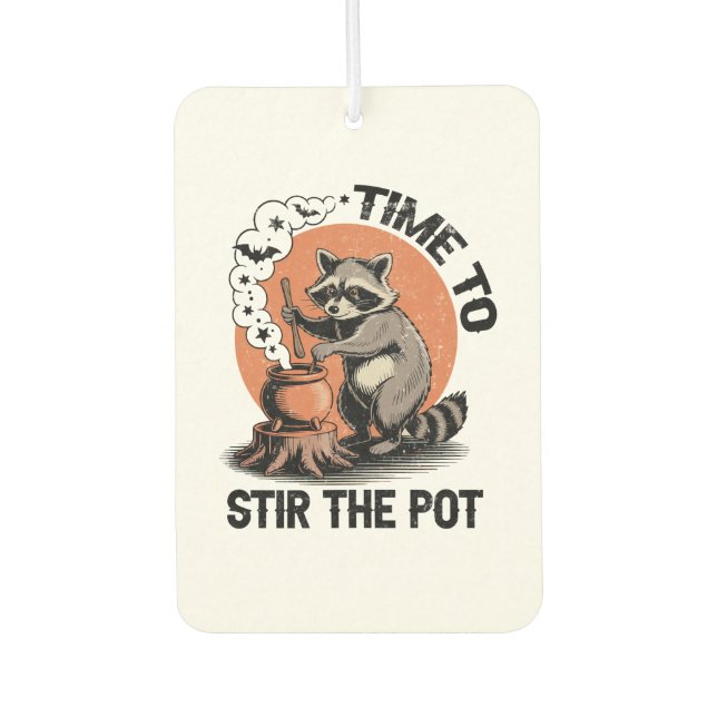 Retro Halloween Feral Time to Stir The Pot Air Freshener (Front)