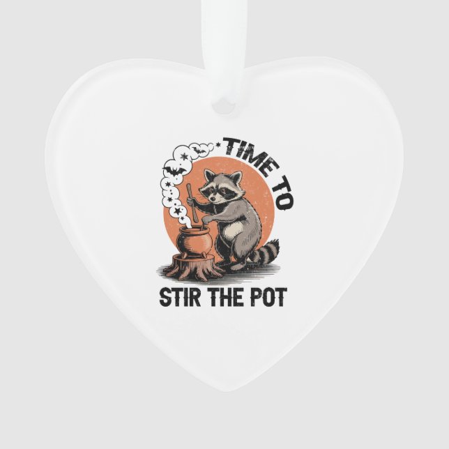 Retro Halloween Feral Time to Stir The Pot Ornament (Front)