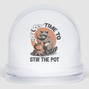 Retro Halloween Feral Time to Stir The Pot Snowglobe