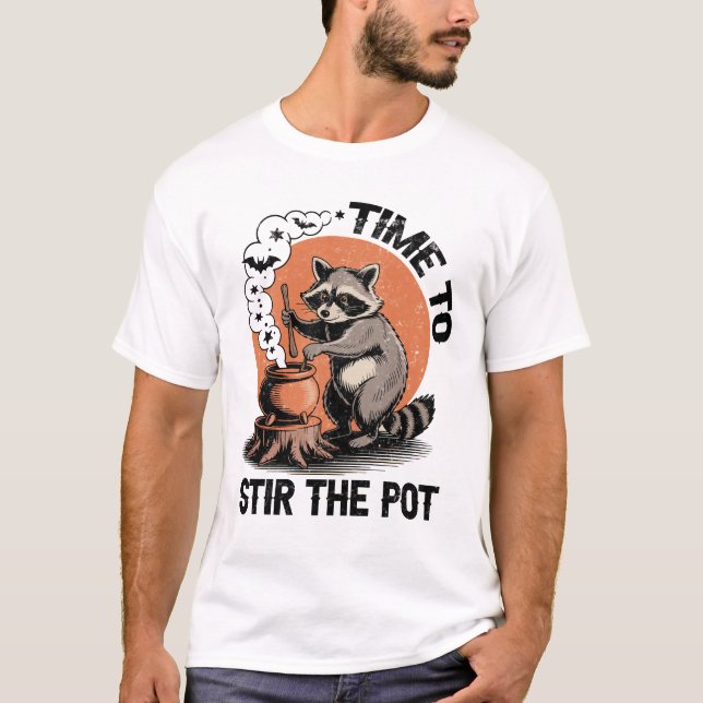 Retro Halloween Feral Time to Stir The Pot T-Shirt (Front)