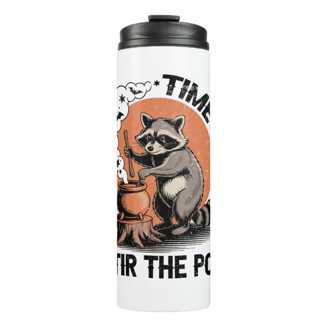 Retro Halloween Feral Time to Stir The Pot Thermal Tumbler (Front)