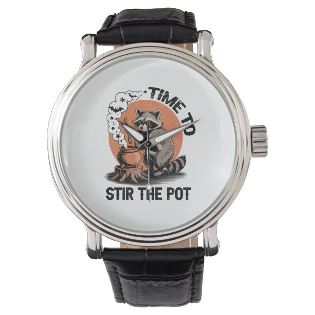 Retro Halloween Feral Time to Stir The Pot Watch (Front)