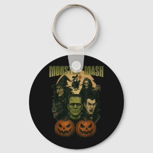 Retro Halloween Funny Monster Classic Spooky Keychain