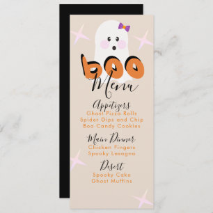 Retro Halloween Ghost Anniversaire Menu