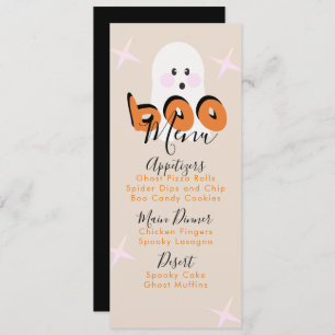 Retro Halloween Ghost Anniversaire Menu