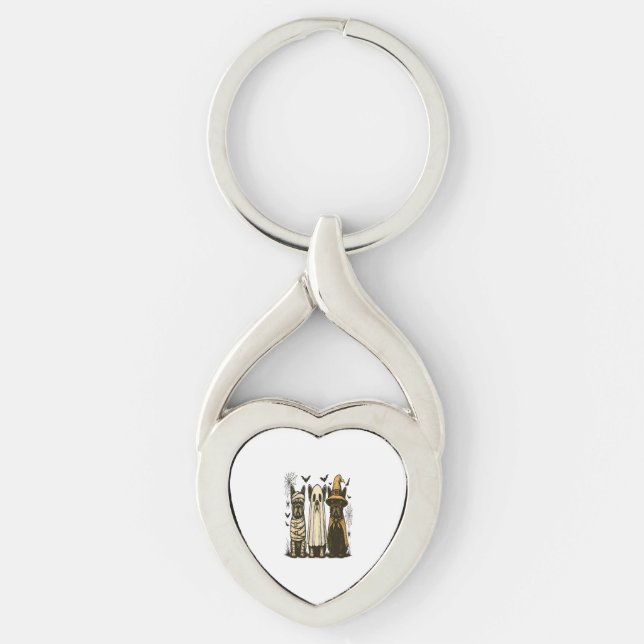 Retro Halloween Ghost French Bulldog Gothic Png Keychain (Front)