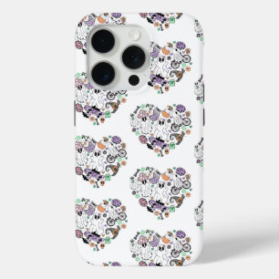 Retro Halloween Ghosts and Pumpkin Heart shape iPhone 15 Pro Case