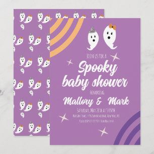 Retro Halloween Groovy Party Baby Shower Invitation