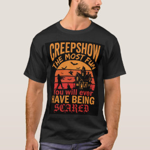 Retro Halloween Haunted House Zombie Horror T-Shirt