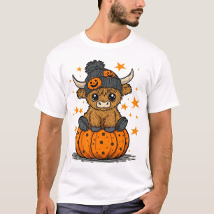 Retro Halloween Highland Cow T-Shirt