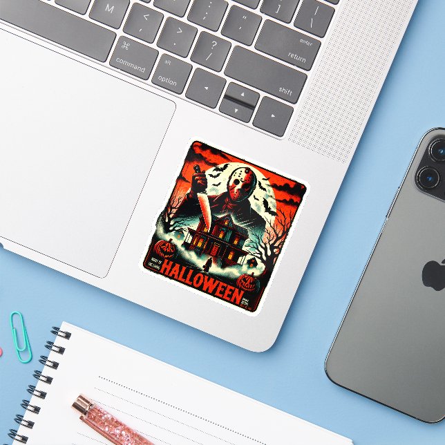 Retro Halloween Horror Night 80s Slasher Vibes (Laptop w/ iPhone)