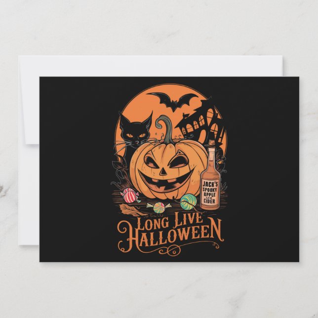 Retro Halloween Long Live Fall Spooky Season  Invitation (Front)