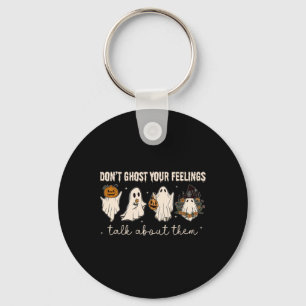 Retro Halloween Mental Health Don't Ghost Your Fee Keychain