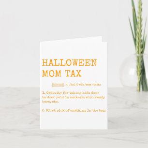 Retro Halloween Mom Tax Definition Trick Or Treat Card