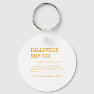 Retro Halloween Mom Tax Definition Trick Or Treat Keychain