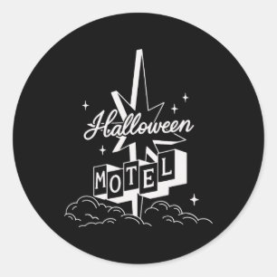 Retro Halloween Motel Shirt Creepy Vintage Haunted Classic Round Sticker