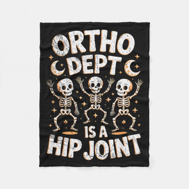 Retro Halloween Nurse Ortho Dept Is A Hip Joint Sk Fleece Blanket (Front)