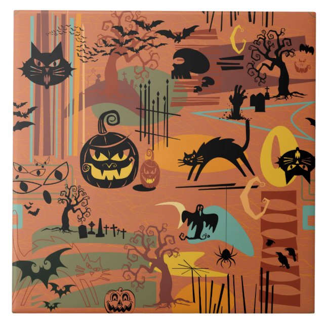 Retro Halloween O'Rama Tile (Front)