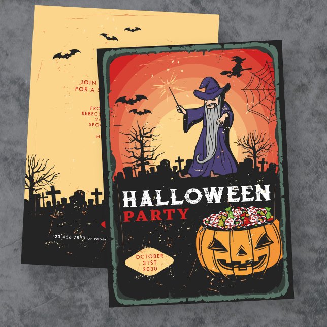 Retro Halloween Party Invitation (Creator Uploaded)