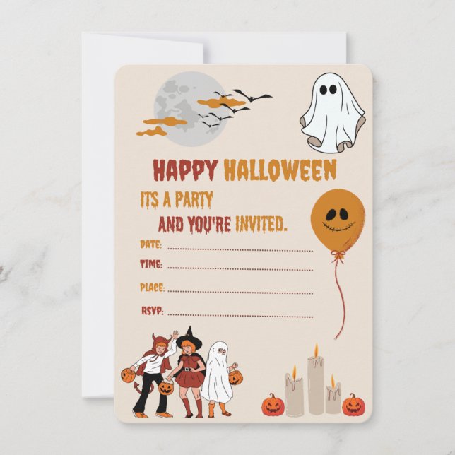 Retro Halloween Party Invitation (Front)