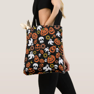 Retro Halloween Pattern Tote Bag