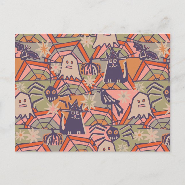 Retro Halloween  Postcard (Front)