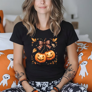 Retro Halloween Pumpkin Cherries Fall Autumn T-Shirt