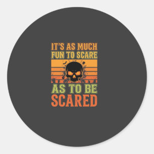 Retro Halloween Scare Skull Design_1 Classic Round Sticker