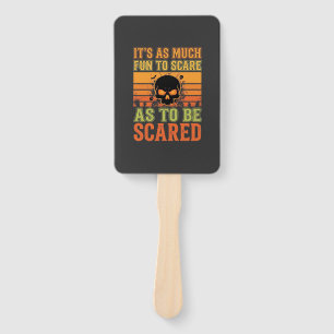 Retro Halloween Scare Skull Design_1 Hand Fan