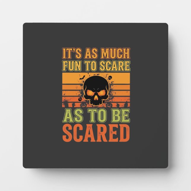 Retro Halloween Scare Skull Design_1 Plaque (Front)