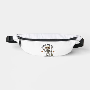 Retro Halloween Skeleton Engraving Witchy Broom Sh Fanny Pack